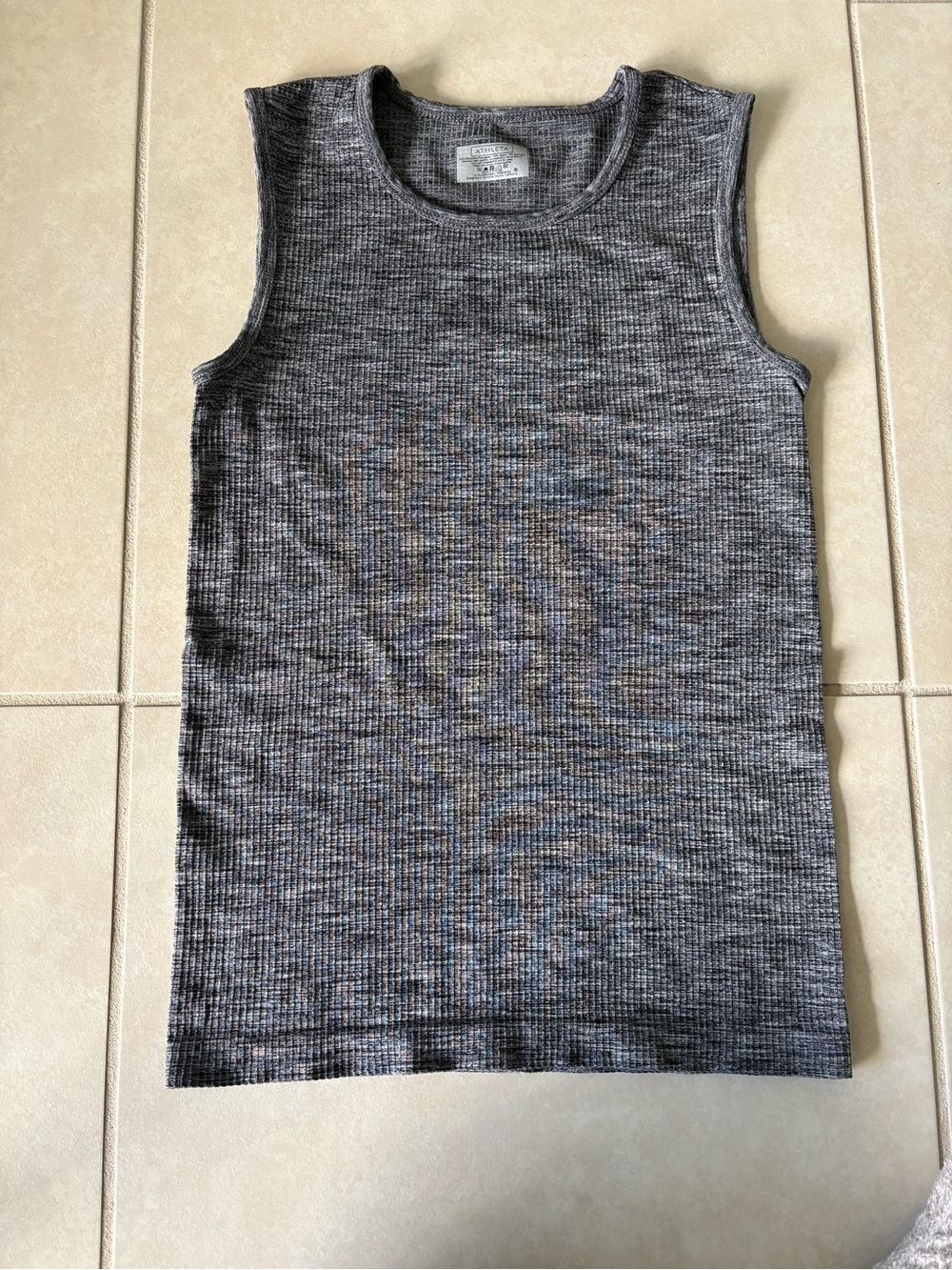 Athleta Gray Ribbed Tank Top